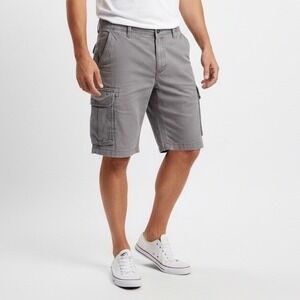 Old Navy 9-in Cargo Shorts Mens 38 Gray Cotton Pockets Outdoor Everyday Wear